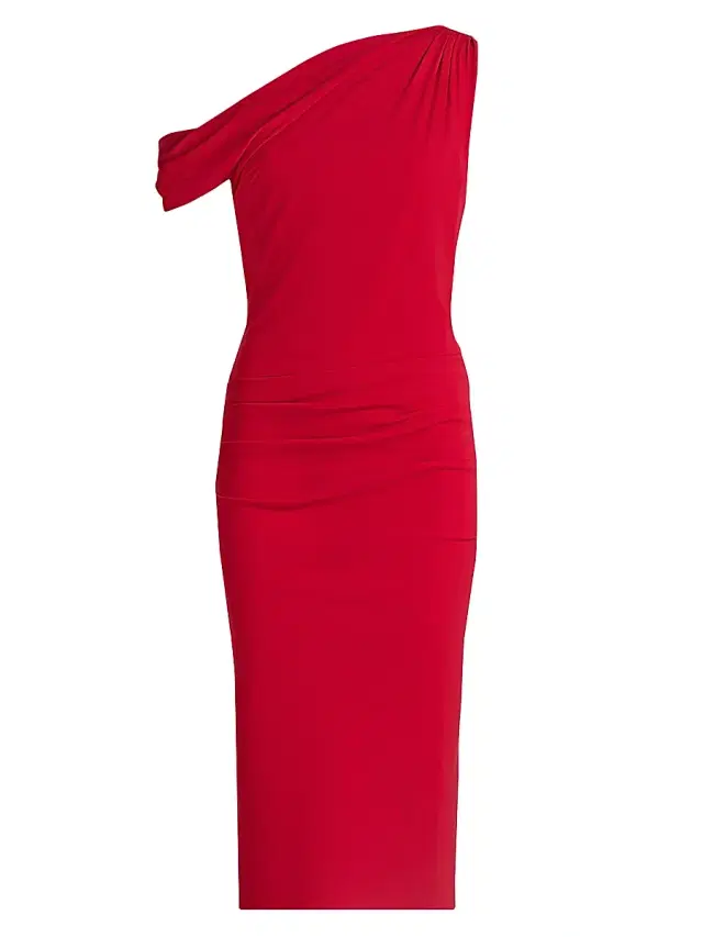Chiara Boni La Petite Robe Women's Adial One-Shoulder Midi-Dress - Ruby