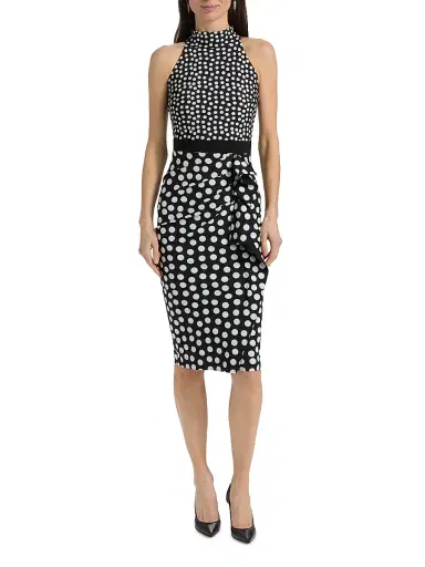 Chiara Boni La Petite Robe Women's Gudrum Polka Dot Sleeveless Midi-Dress - Bette Small Black | Thumbnail 3 Chiara Boni La Petite Robe Women's Gudrum Polka Dot Sleeveless Midi-Dress - Bette Small Black | Thumbnail 3