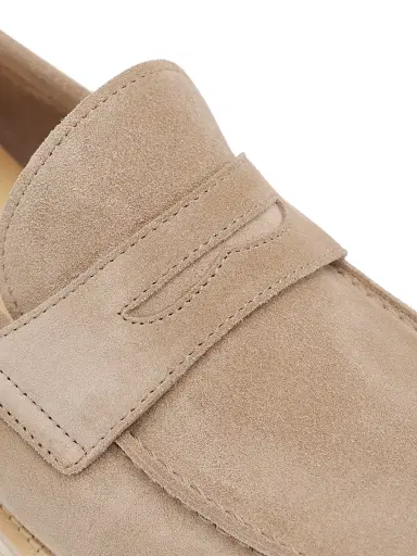 Brunello Cucinelli Men's Suede Penny Loafers - Blue | Thumbnail 6 Brunello Cucinelli Men's Suede Penny Loafers - Blue | Thumbnail 6