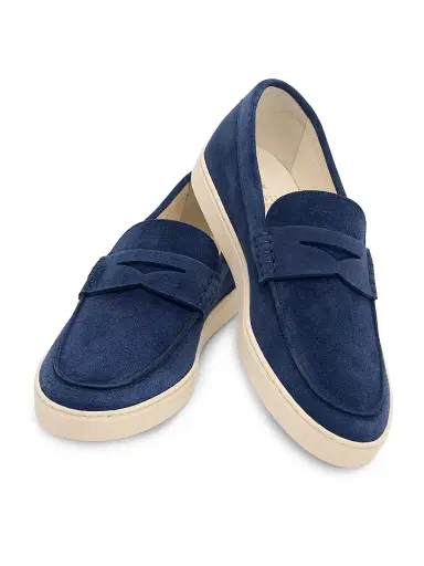 Brunello Cucinelli Men's Suede Penny Loafers | Thumbnail 2