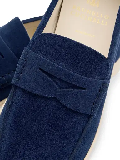 Brunello Cucinelli Men's Suede Penny Loafers | Thumbnail 5