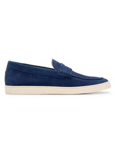 Brunello Cucinelli Men's Suede Penny Loafers | Thumbnail 1