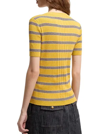 Moncler Women's T-Shirt in Cotton - Yellow - Size Medium | Thumbnail 3