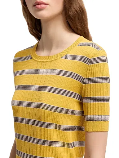 Moncler Women's T-Shirt in Cotton - Yellow - Size Medium | Thumbnail 4