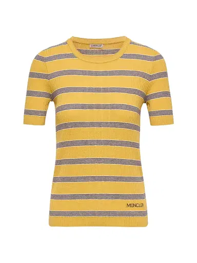 Moncler Women's T-Shirt in Cotton - Yellow - Size Medium | Thumbnail 1
