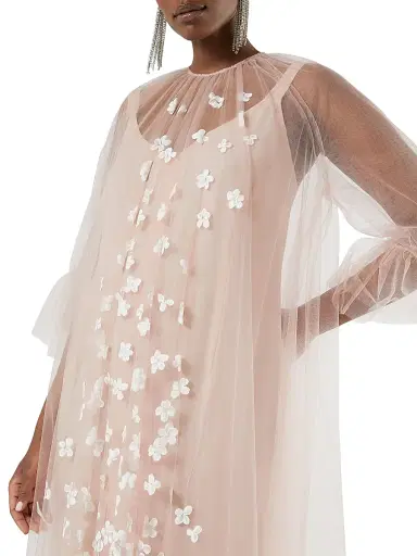 Marina Rinaldi Women's Floral Detail Tulle Dress - Pink - Size 16 | Thumbnail 6 Marina Rinaldi Women's Floral Detail Tulle Dress - Pink - Size 16 | Thumbnail 6