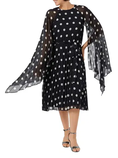 Marina Rinaldi Women's Polka Dot Georgette Dress - Ultramarine - Size 16 | Thumbnail 2 Marina Rinaldi Women's Polka Dot Georgette Dress - Ultramarine - Size 16 | Thumbnail 2