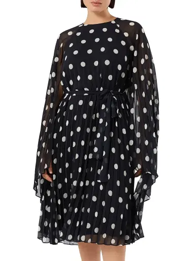 Marina Rinaldi Women's Polka Dot Georgette Dress - Ultramarine - Size 16 | Thumbnail 3 Marina Rinaldi Women's Polka Dot Georgette Dress - Ultramarine - Size 16 | Thumbnail 3
