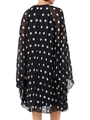 Marina Rinaldi Women's Polka Dot Georgette Dress - Ultramarine - Size 16 | Thumbnail 4 Marina Rinaldi Women's Polka Dot Georgette Dress - Ultramarine - Size 16 | Thumbnail 4