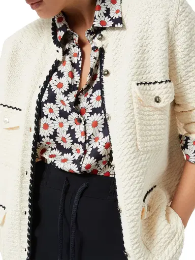 Marina Rinaldi Women's Cotton Cardigan - Ivory - Size Medium | Thumbnail 5