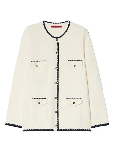 Marina Rinaldi Women's Cotton Cardigan - Ivory - Size Medium | Thumbnail 1
