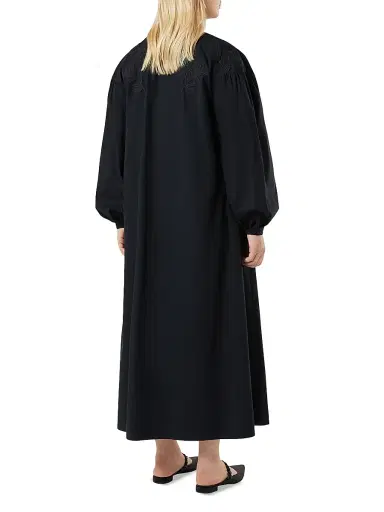 Marina Rinaldi Women's Organic Cotton Poplin Dress - Black - Size 16 | Thumbnail 4
