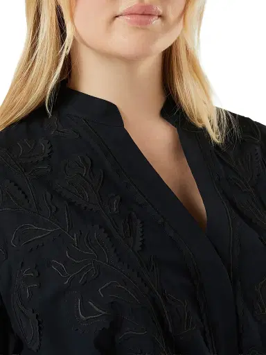 Marina Rinaldi Women's Organic Cotton Poplin Dress - Black - Size 16 | Thumbnail 5