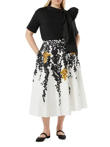 Marina Rinaldi Women's Poplin Print Dress - White - Size 16 | Thumbnail 2
