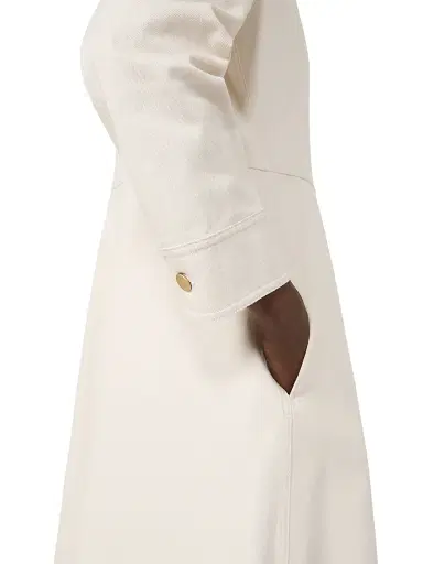 Max Mara Women's Cotton Bull Denim Shirt Dress - Sand - Size 14 | Thumbnail 5 Max Mara Women's Cotton Bull Denim Shirt Dress - Sand - Size 14 | Thumbnail 5