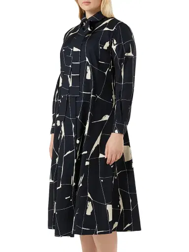 Marina Rinaldi Women's Cotton Poplin Dress - Midnight Blue - Size 14 | Thumbnail 3