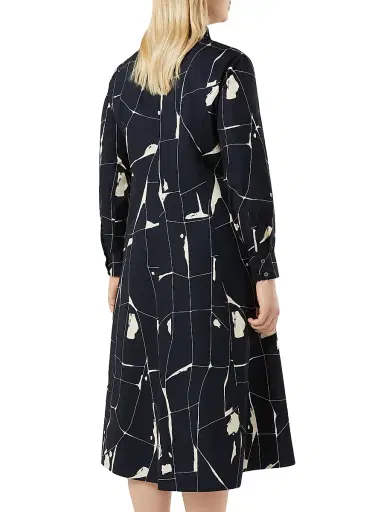 Marina Rinaldi Women's Cotton Poplin Dress - Midnight Blue - Size 14 | Thumbnail 4