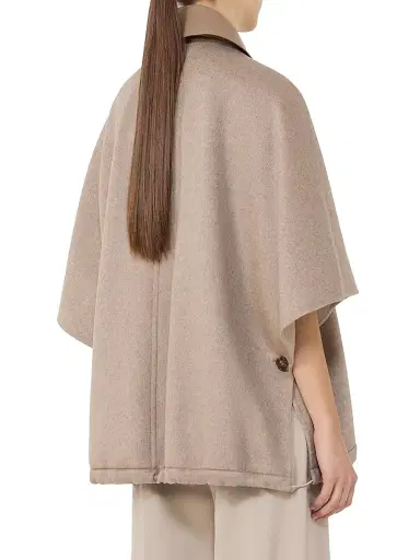 Max Mara Women's Double Faced Cashmere Broadcloth Cape - Tawny Bronze Brown - Size Medium | Thumbnail 4 Max Mara Women's Double Faced Cashmere Broadcloth Cape - Tawny Bronze Brown - Size Medium | Thumbnail 4