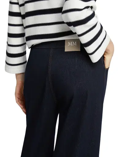 MM Max Mara Women's Straight Fit Denim Look Trousers - Midnightblue - Size XL | Thumbnail 5