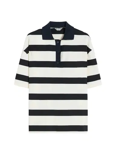 MM Max Mara Women's Viscose Knit Polo Shirt - Ultramarine - Size Large | Thumbnail 1