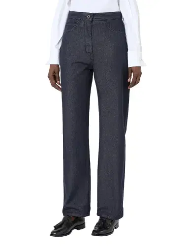 Max Mara Women's Denim Look Cotton Trousers - Midnightblue - Size 16 | Thumbnail 3 Max Mara Women's Denim Look Cotton Trousers - Midnightblue - Size 16 | Thumbnail 3