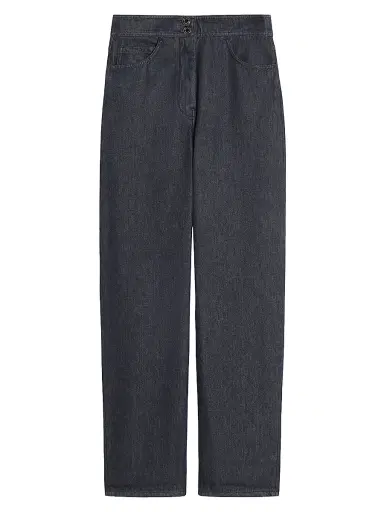 Max Mara Women's Denim Look Cotton Trousers - Midnightblue - Size 16 | Thumbnail 1 Max Mara Women's Denim Look Cotton Trousers - Midnightblue - Size 16 | Thumbnail 1