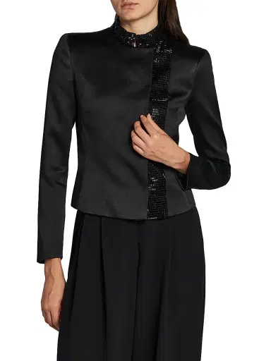 Giorgio Armani Women's Embellished Satin Jacket | Thumbnail 3