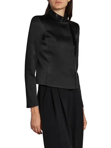 Giorgio Armani Women's Embellished Satin Jacket | Thumbnail 4