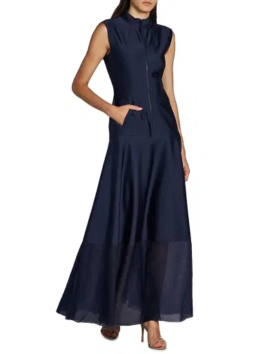 Giorgio Armani Women's A-Line Maxi Dress - Blue - Size 14 | Thumbnail 2 Giorgio Armani Women's A-Line Maxi Dress - Blue - Size 14 | Thumbnail 2