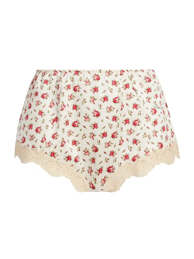 Women's Guaina Rose Print Silk-Blend Brief - Roselline Women's Guaina Rose Print Silk-Blend Brief - Roselline