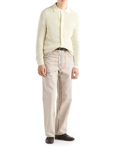 Prada Men's Linen and Cotton Cardigan - Beige Khaki - Size 44 | Thumbnail 7 Prada Men's Linen and Cotton Cardigan - Beige Khaki - Size 44 | Thumbnail 7