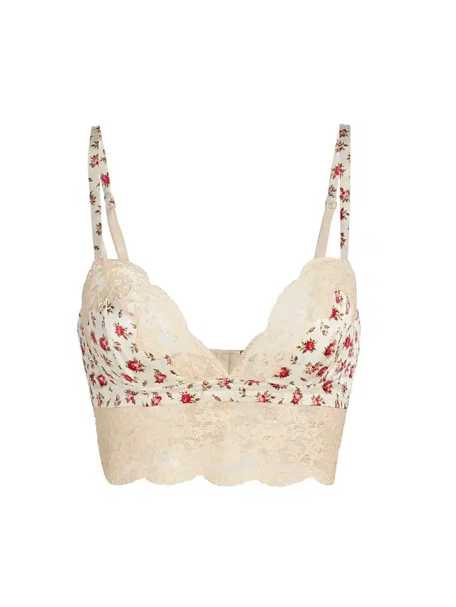 Women's Regg Floral Lace Silk-Cotton Balconette Bra - Roselline
