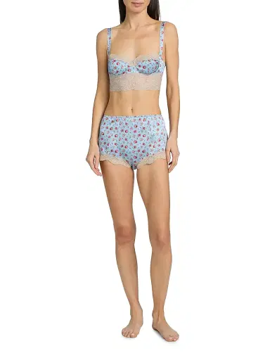 Dolce & Gabbana Women's Guaina Floral Silk-Blend Satin Briefs - Roselline Celeste - Size XL | Thumbnail 2 Dolce & Gabbana Women's Guaina Floral Silk-Blend Satin Briefs - Roselline Celeste - Size XL | Thumbnail 2