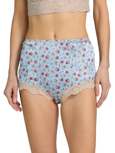 Dolce & Gabbana Women's Guaina Floral Silk-Blend Satin Briefs - Roselline Celeste - Size XL | Thumbnail 3 Dolce & Gabbana Women's Guaina Floral Silk-Blend Satin Briefs - Roselline Celeste - Size XL | Thumbnail 3