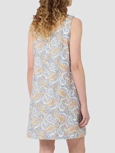 Weekend Max Mara Women's Printed Cotton Basketweave A-Line Dress - Light Blue - Size 8 | Thumbnail 4 Weekend Max Mara Women's Printed Cotton Basketweave A-Line Dress - Light Blue - Size 8 | Thumbnail 4