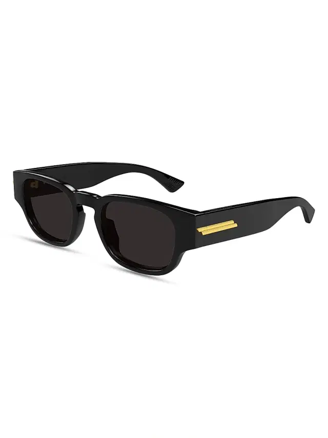 Bottega Veneta Men's Stretch Ribbon 51MM Round Sunglasses - Black