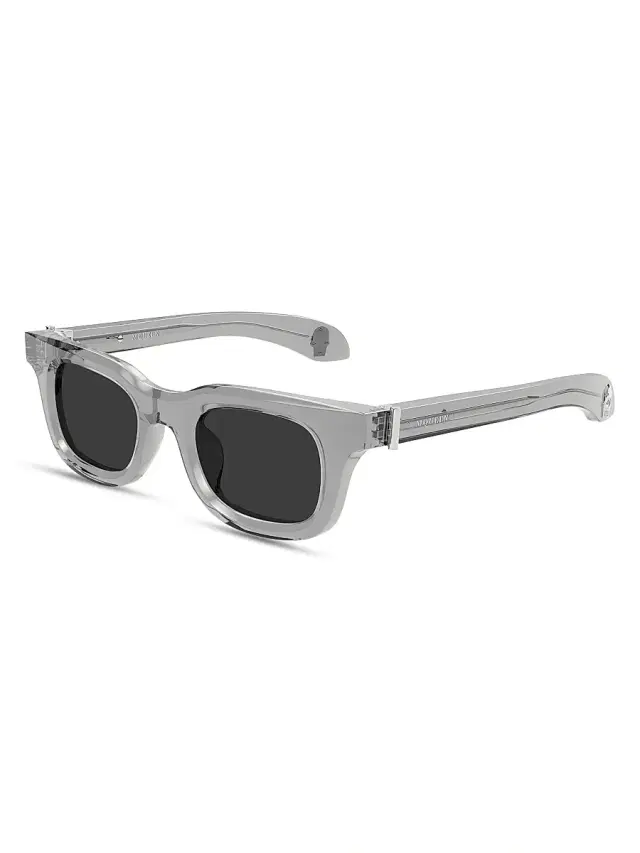 McQueen Men's Skull Hardware 46MM Square Sunglasses - Grey Black