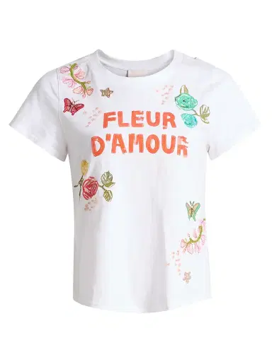 Cinq à Sept Women's Angeli Fleur Damour T-Shirt - White Multi | Thumbnail 1 Cinq à Sept Women's Angeli Fleur Damour T-Shirt - White Multi | Thumbnail 1