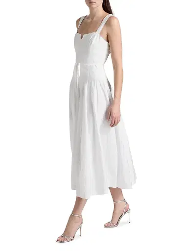 Cinq à Sept Women's Jerome Tie-Waist A-Line Midi-Dress - White - Size 16 | Thumbnail 4