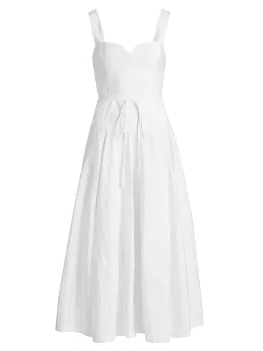 Cinq à Sept Women's Jerome Tie-Waist A-Line Midi-Dress - White - Size 16 | Thumbnail 1
