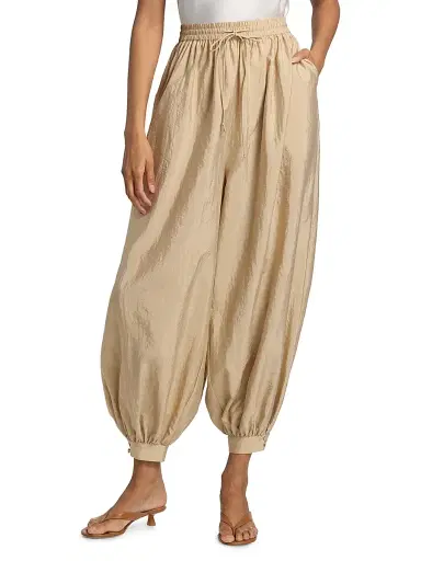 Cinq à Sept Women's Verne Tumbled Woven Balloon Pants - Khaki - Size XL | Thumbnail 3 Cinq à Sept Women's Verne Tumbled Woven Balloon Pants - Khaki - Size XL | Thumbnail 3