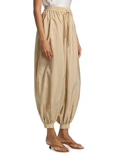 Cinq à Sept Women's Verne Tumbled Woven Balloon Pants - Khaki - Size XL | Thumbnail 4 Cinq à Sept Women's Verne Tumbled Woven Balloon Pants - Khaki - Size XL | Thumbnail 4