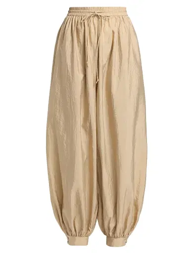Cinq à Sept Women's Verne Tumbled Woven Balloon Pants - Khaki - Size XL | Thumbnail 1 Cinq à Sept Women's Verne Tumbled Woven Balloon Pants - Khaki - Size XL | Thumbnail 1