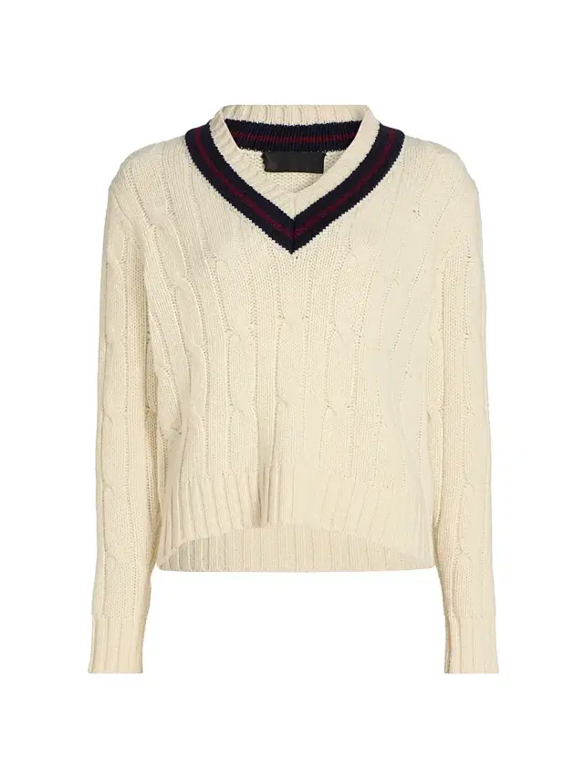 Women's Fabiana Wool V-Stripe Cable-Knit Sweater -