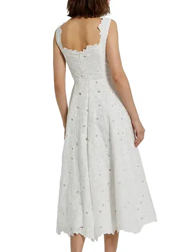 Mac Duggal Women's Embroidered Floral Midi-Dress - White - Size 6 | Thumbnail 2 Mac Duggal Women's Embroidered Floral Midi-Dress - White - Size 6 | Thumbnail 2
