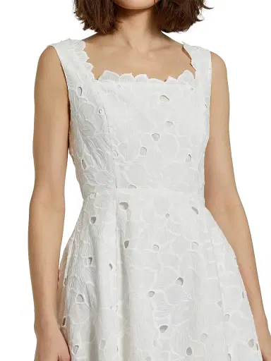 Mac Duggal Women's Embroidered Floral Midi-Dress - White - Size 6 | Thumbnail 3 Mac Duggal Women's Embroidered Floral Midi-Dress - White - Size 6 | Thumbnail 3