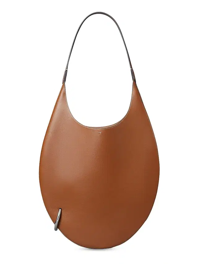 Tory Burch Women's Pierced Leather Shoulder Bag - Aged Tan