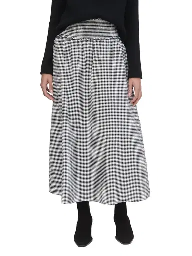 Hill House Home Women's The Delphine Nap Skirt - Blacksand Gingham - Size XL | Thumbnail 4