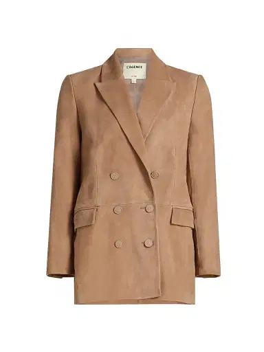 L'Agence Women's Aimee Suede Double-Breasted Blazer | Thumbnail 1