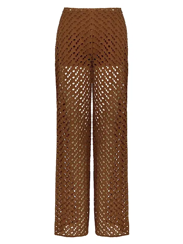 ViX by Paula Hermanny Women's Venice Cotton Wide-Leg Pants - Brown